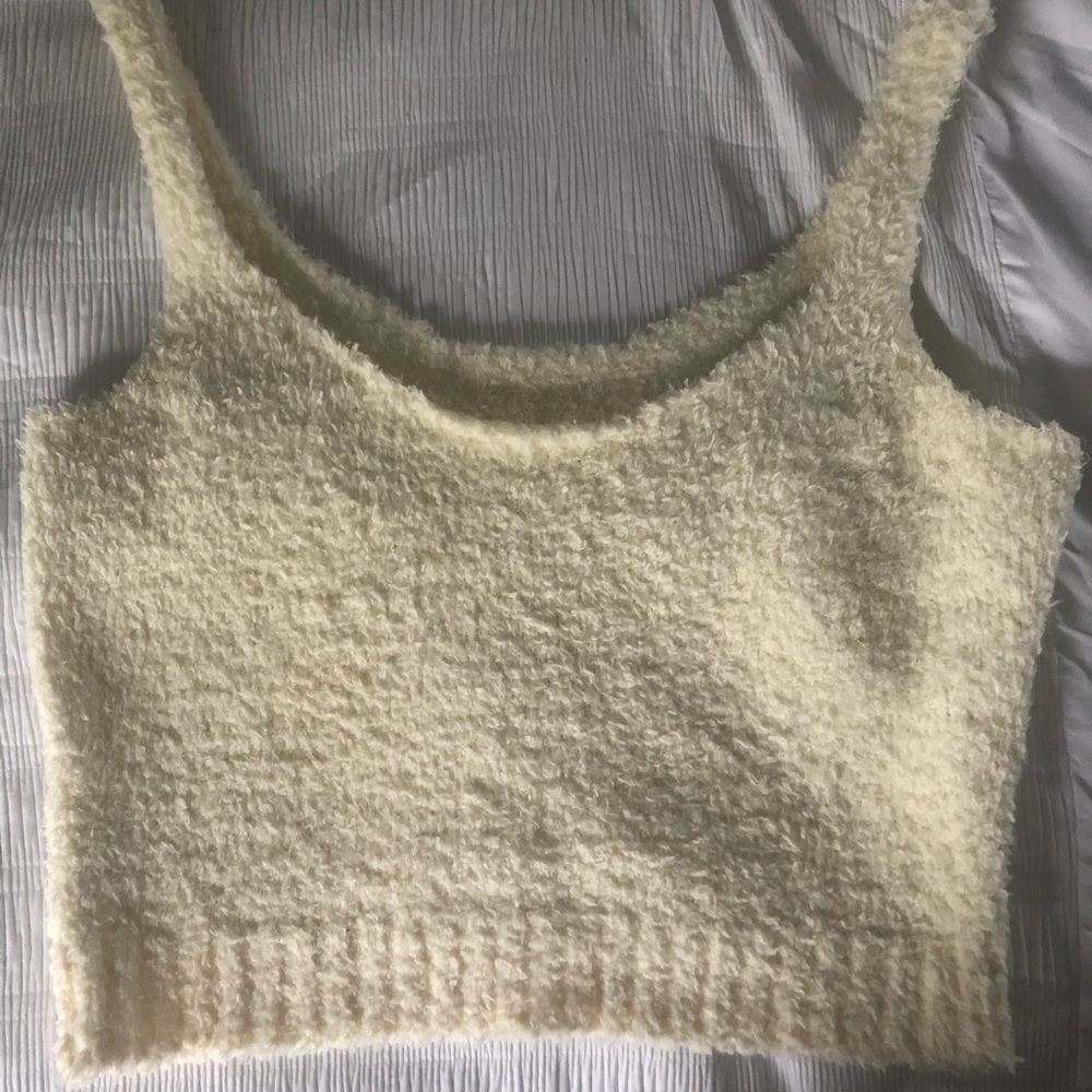 Skims Cozy Knit Top in Bone
